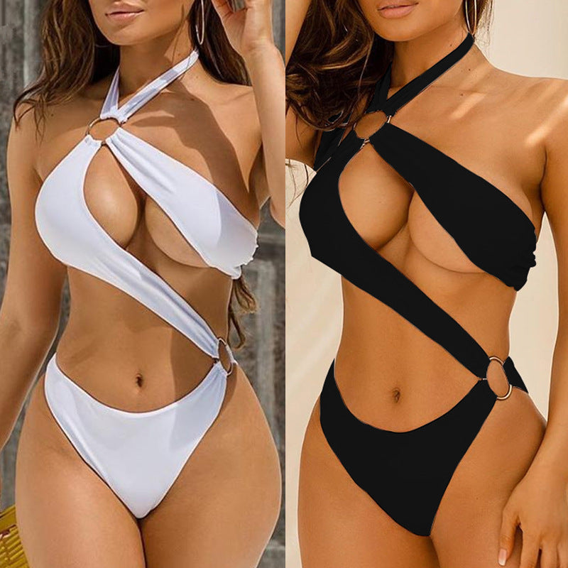 Metal Ring Strap Bikini Swimsuit