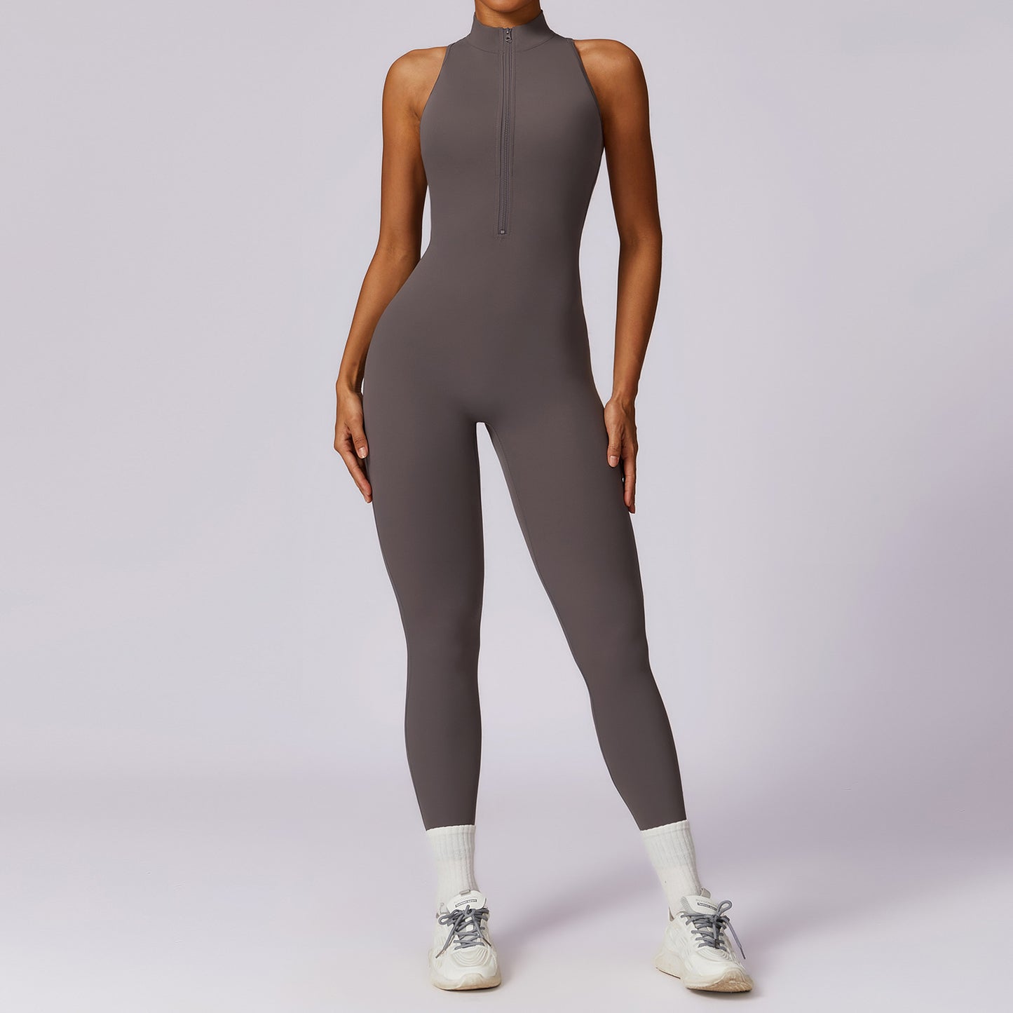 Anti sweat Zipper Yoga Jumpsuit for Training