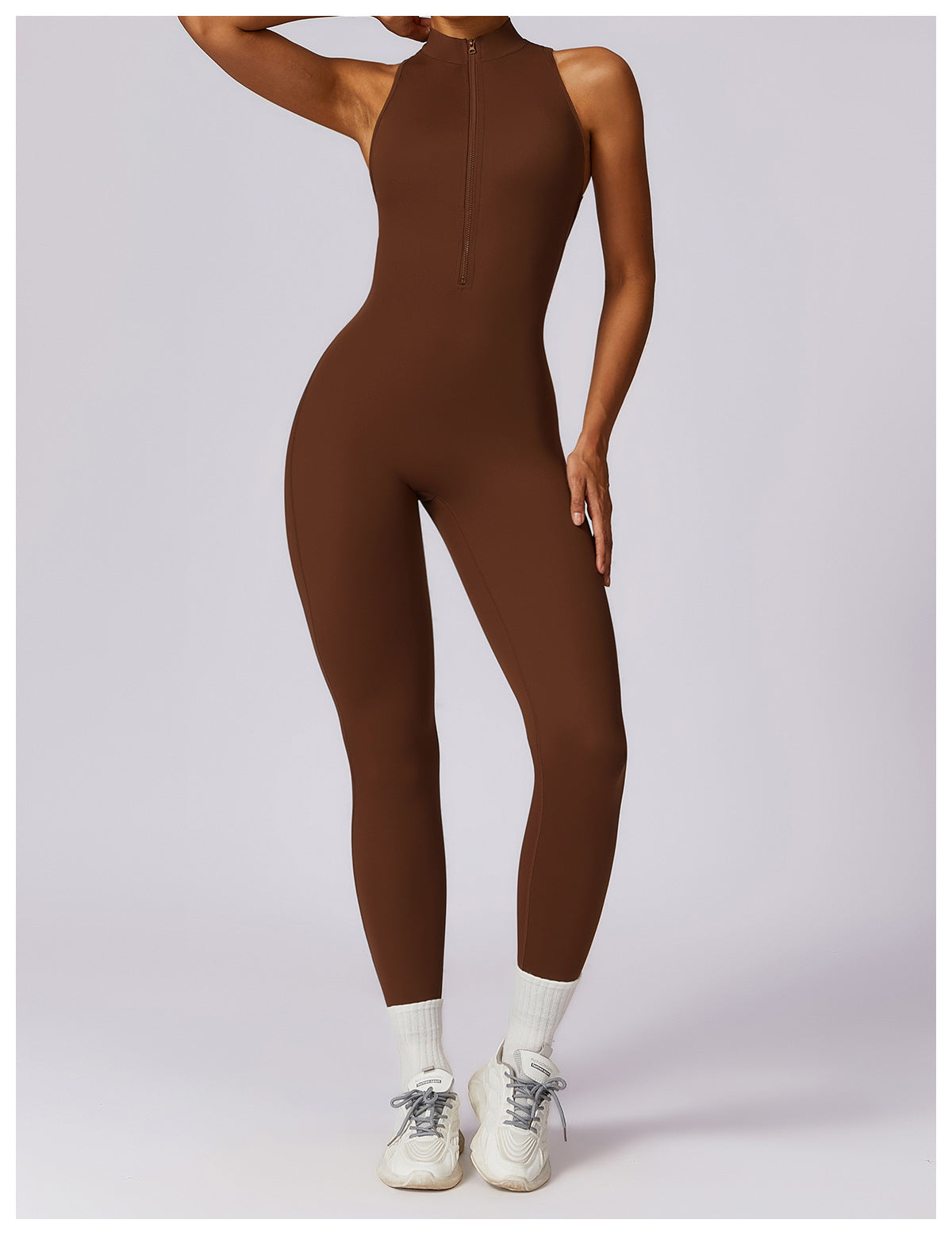 Anti sweat Zipper Yoga Jumpsuit for Training