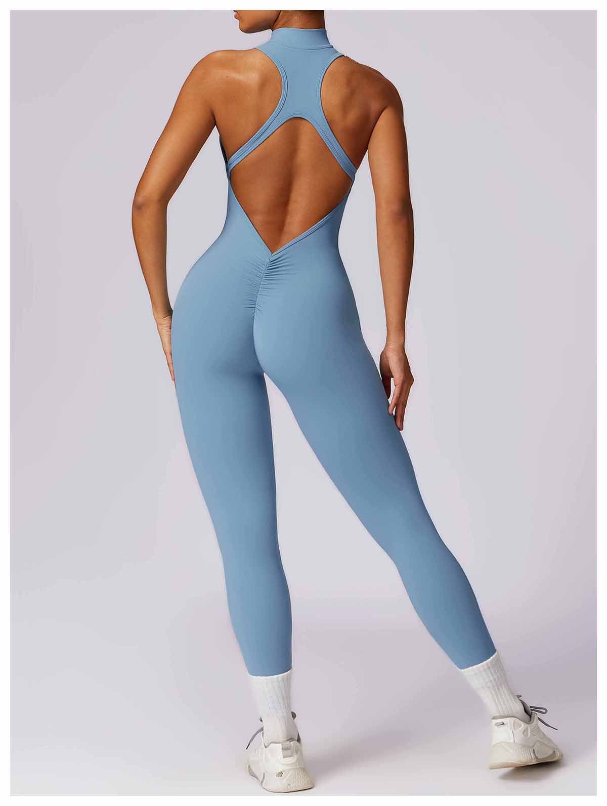Anti sweat Zipper Yoga Jumpsuit for Training