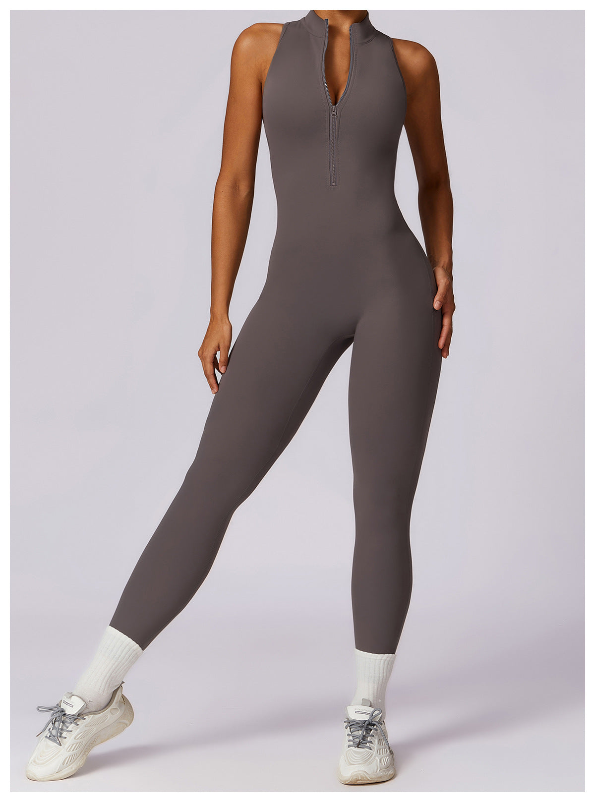 Anti sweat Zipper Yoga Jumpsuit for Training