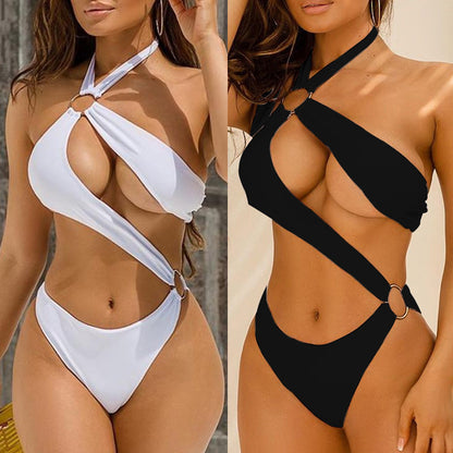 Metal Ring Strap Bikini Swimsuit
