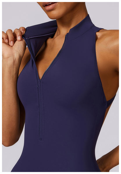 Anti sweat Zipper Yoga Jumpsuit for Training