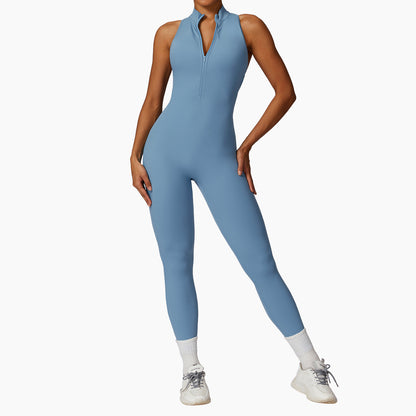 Anti sweat Zipper Yoga Jumpsuit for Training